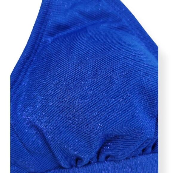 Xhilaration  Glittered Blue Triangle Bikini Top Small Jrs. - Picture 3 of 4